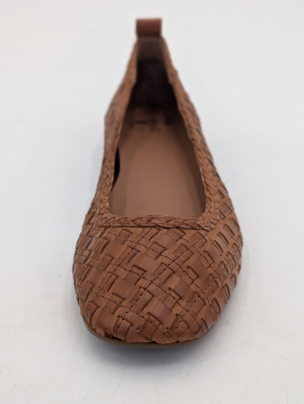Handcrafted Soft Woven Leather Ballet Flats Sz 7.5 Gold Tone Accents & Pull Tabs - Picture 4 of 17